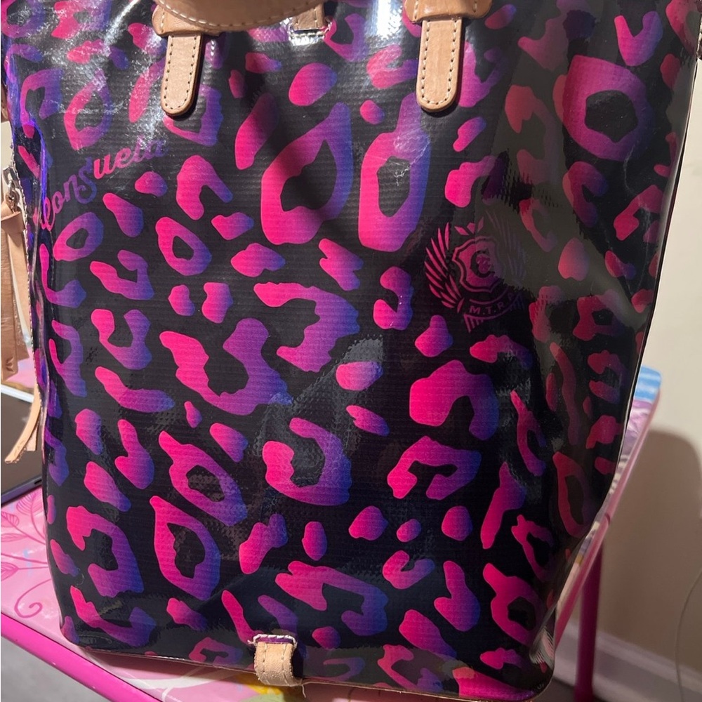 Consuela Pink and Purple Backpack with Vibrant Leopard Print - Picture 3 of 8